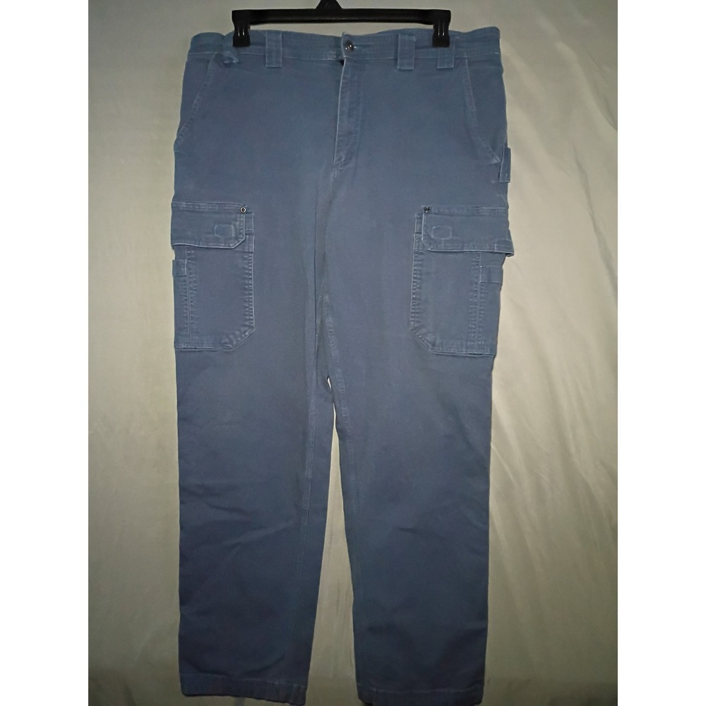 Duluth Trading Flex Fire Hose Cargo Pants Mens 40x36 (40x34.5) Blue Relaxed Fit